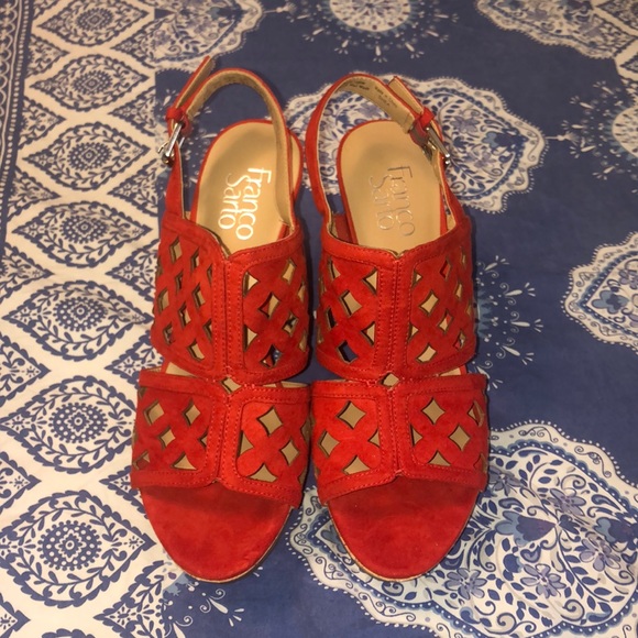 Franco Sarto Red Wedges - Picture 1 of 6